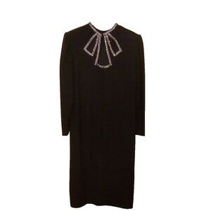 Vintage 1980s travilla Couture dress sparkling rhinestone crystal emblishment 6